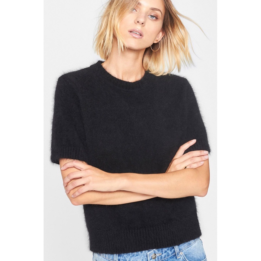 Anine Bing Angora knit sweater in black